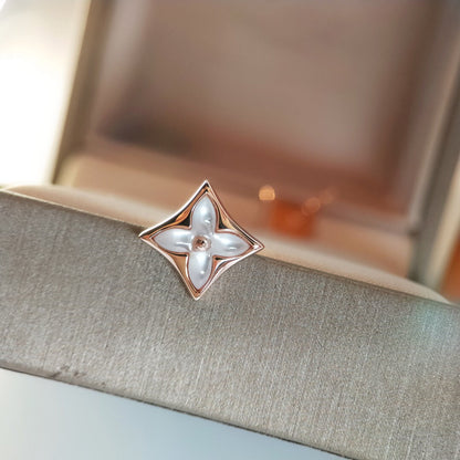 [Vicky]STAR MOP PINK GOLD EARRINGS
