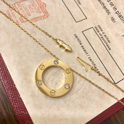 [Vicky]LOVE NECKLACE 16MM 3 DIAMONDS