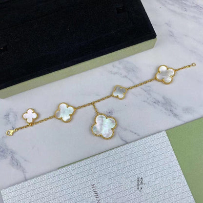 [Vicky]MAGIC CLOVER MOP GOLD BRACELET 5 MOTIFS