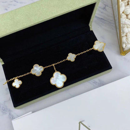 [Vicky]MAGIC CLOVER MOP GOLD BRACELET 5 MOTIFS