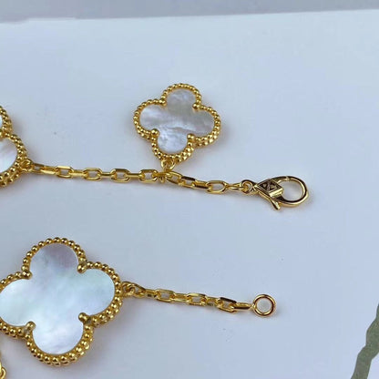 [Vicky]MAGIC CLOVER MOP GOLD BRACELET 5 MOTIFS