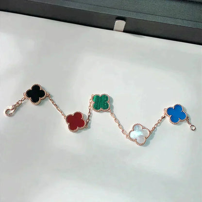 [Vicky]CLOVER 5 MOTIFS MULTICOLOR BRACELET