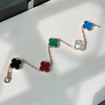 [Vicky]CLOVER 5 MOTIFS MULTICOLOR BRACELET