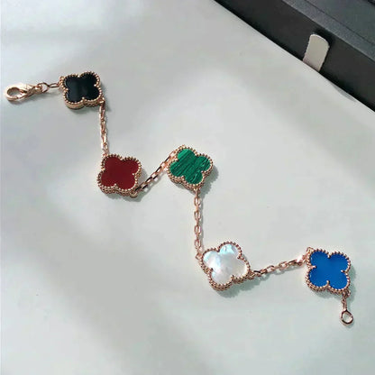 [Vicky]CLOVER 5 MOTIFS MULTICOLOR BRACELET