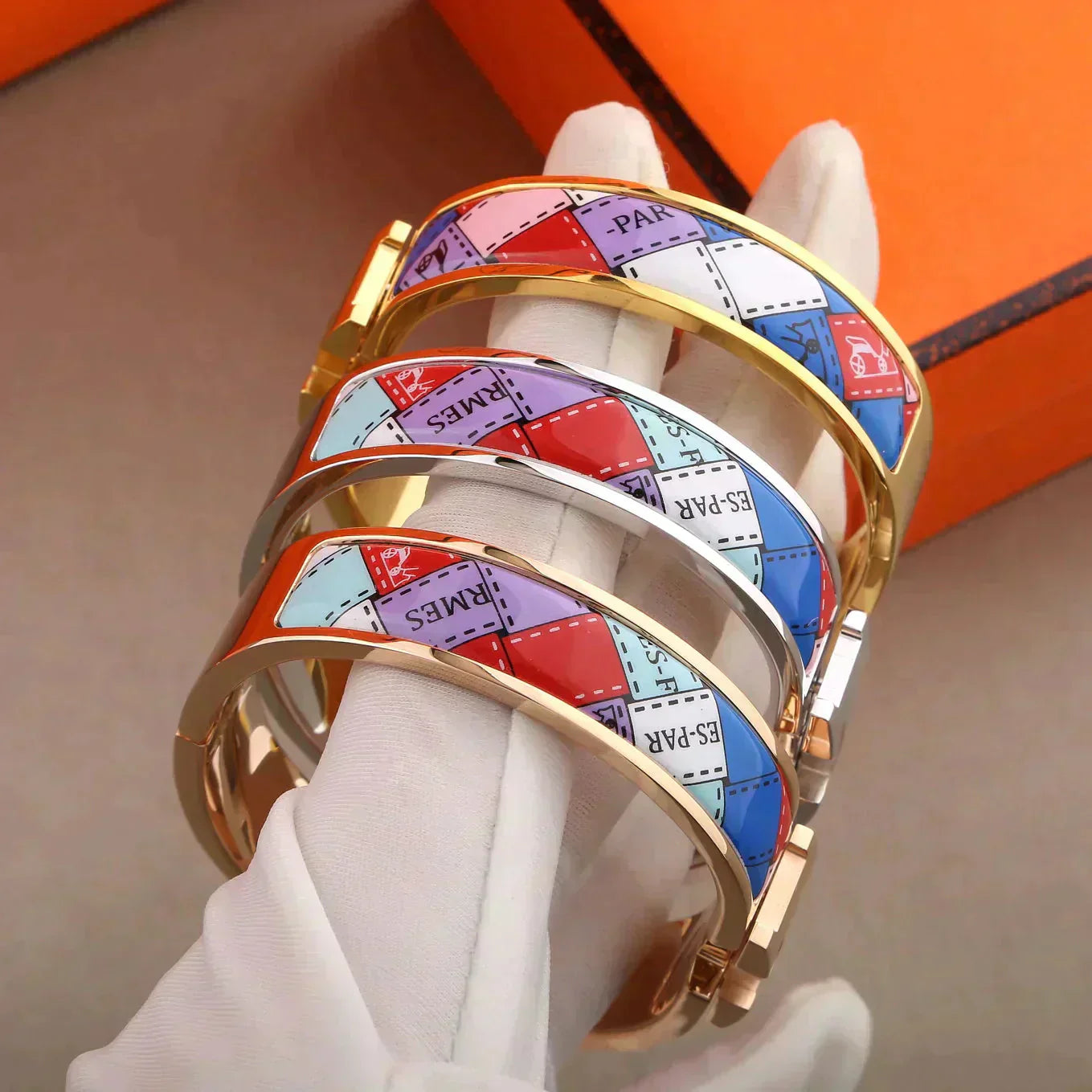 [Vicky]H BRACELET DOTTED BORDER 12MM