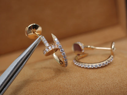 [Vicky]JUSTE EARRINGS 12.75MM PINK GOLD DIAMOND