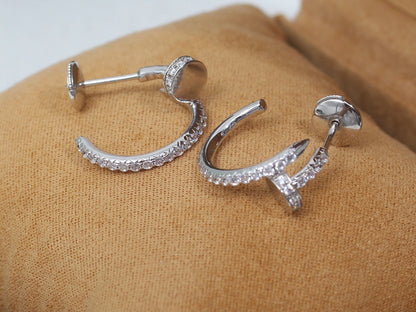 [Vicky]JUSTE EARRINGS 12.75MM SILVER DIAMOND