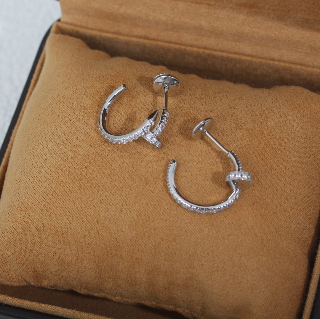 [Vicky]JUSTE EARRINGS 12.75MM SILVER DIAMOND