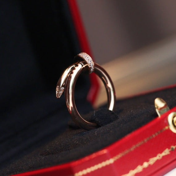 [Vicky]JUSTE RING 2.65MM PINK GOLD DIAMOND