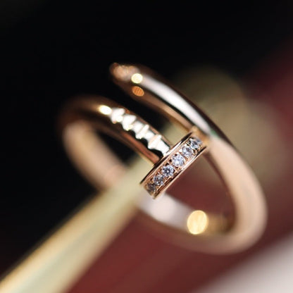 [Vicky]JUSTE RING 2.65MM PINK GOLD DIAMOND