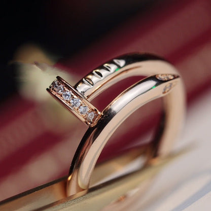 [Vicky]JUSTE RING 2.65MM PINK GOLD DIAMOND