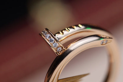 [Vicky]JUSTE RING 2.65MM PINK GOLD DIAMOND