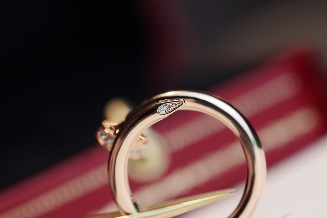 [Vicky]JUSTE RING 2.65MM PINK GOLD DIAMOND