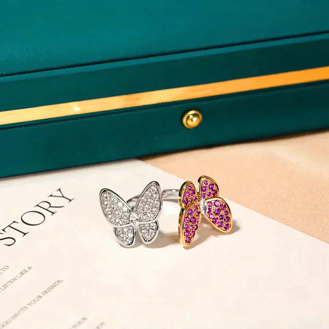 [Vicky]TWIN BUTTERFLY DIAMOND RING