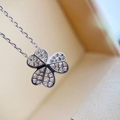 [Vicky]CLOVER DIAMOND NECKLACE SILVER