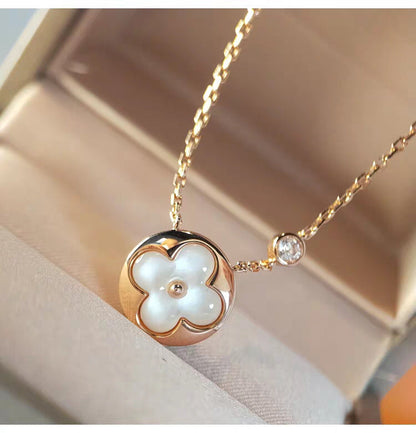 [Vicky]SUN MOP GOLD 1 DIAMOND NECKLACE