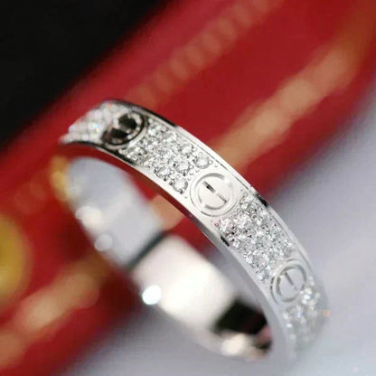 [Vicky]LOVE RING 3.6MM DIAMOND PAVED