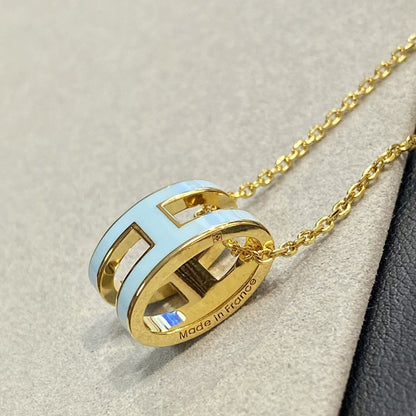 [Vicky]POP H LIGHT BLUE NECKLACE
