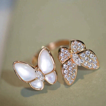 [Vicky]TWIN BUTTERFLY DIAMOND MOP RING