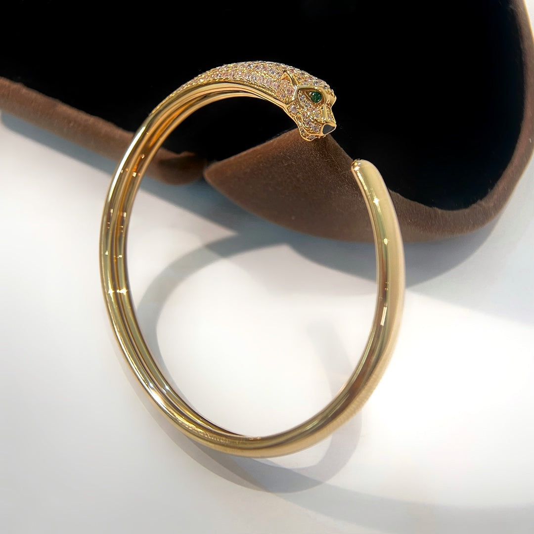 [Vicky]PANTHERE GOLD DIAMOND OPEN BRACELET