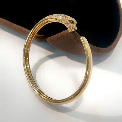 [Vicky]PANTHERE GOLD DIAMOND OPEN BRACELET