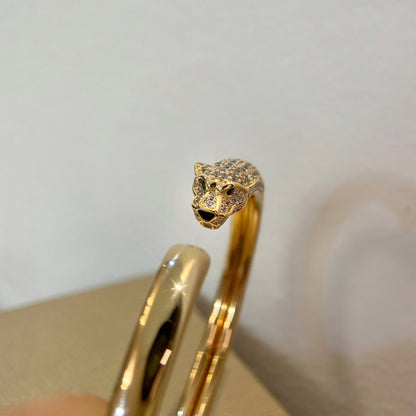 [Vicky]PANTHERE GOLD DIAMOND OPEN BRACELET