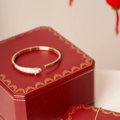 [Vicky]PANTHERE ROSE GOLD DIAMOND OPEN BRACELET