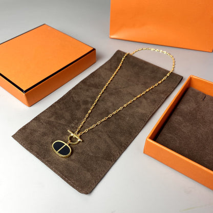 [Vicky]CHAINE VERSO BLACK CERAMIC NECKLACE
