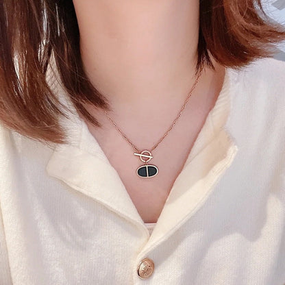 [Vicky]CHAINE VERSO BLACK CERAMIC NECKLACE