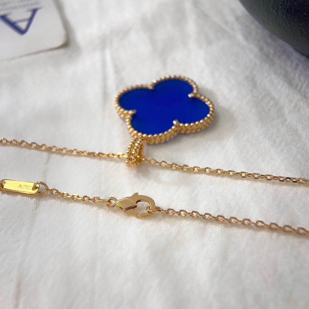 [Vicky]CLOVER 25MM NECKLACE TURQUOISE ROSE GOLD