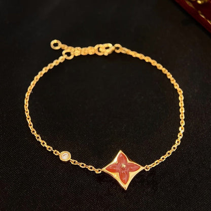 [Vicky]COLOR STAR CARNELIAN PINK GOLD DIAMOND BRACELET