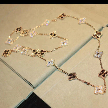 [Vicky]CLOVER 20 MOTIFS LASER DIAMOND NECKLACE