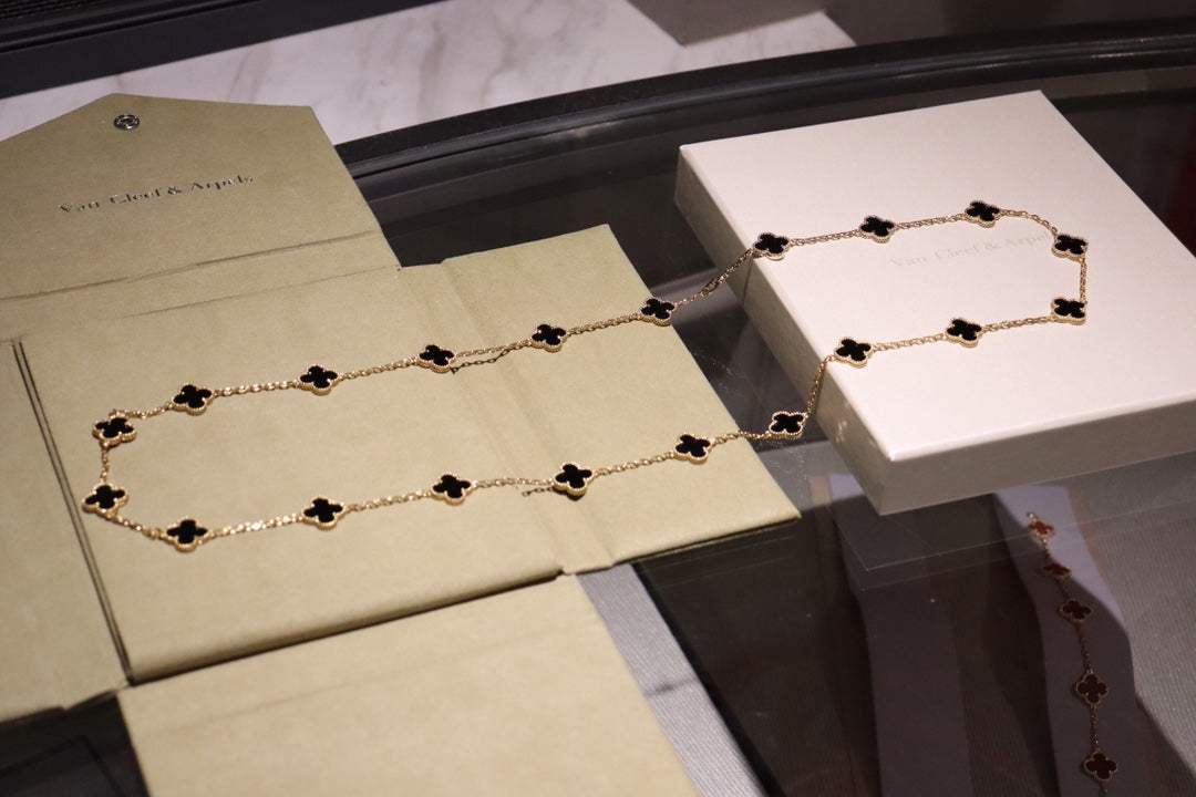 [Vicky]CLOVER 20 MOTIFS ONYX ROSE GOLD