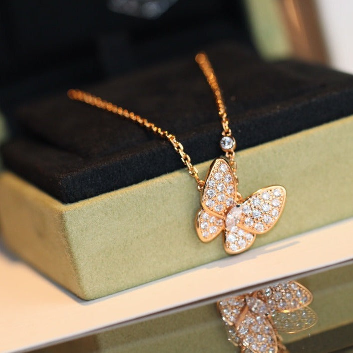 [Vicky]BUTTERFLY DIAMOND NECKLACE