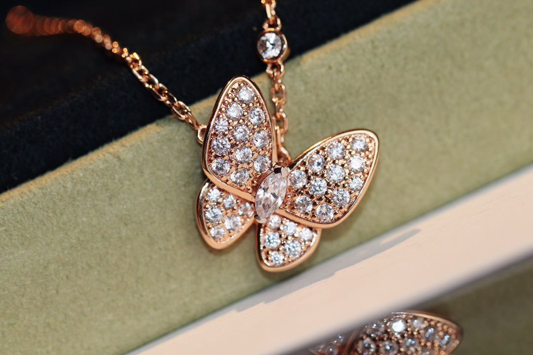 [Vicky]BUTTERFLY DIAMOND NECKLACE