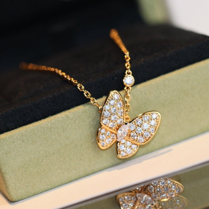[Vicky]BUTTERFLY DIAMOND NECKLACE