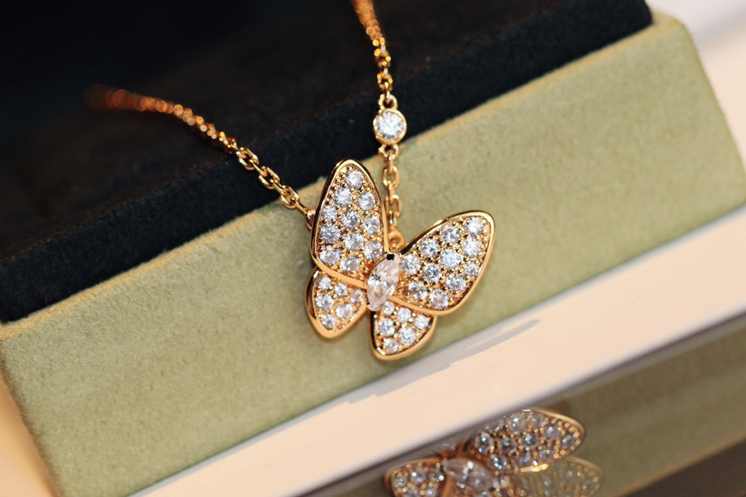 [Vicky]BUTTERFLY DIAMOND NECKLACE