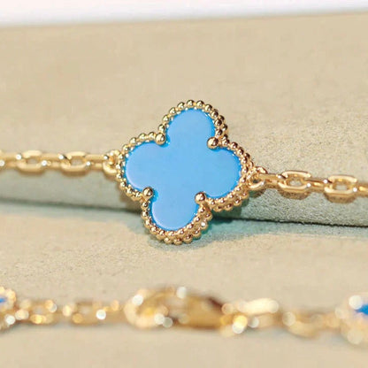 [Vicky]CLOVER 20 MOTIFS TURQUOISE GOLD