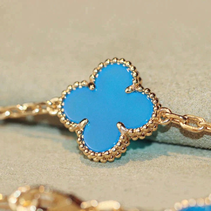 [Vicky]CLOVER 20 MOTIFS TURQUOISE GOLD