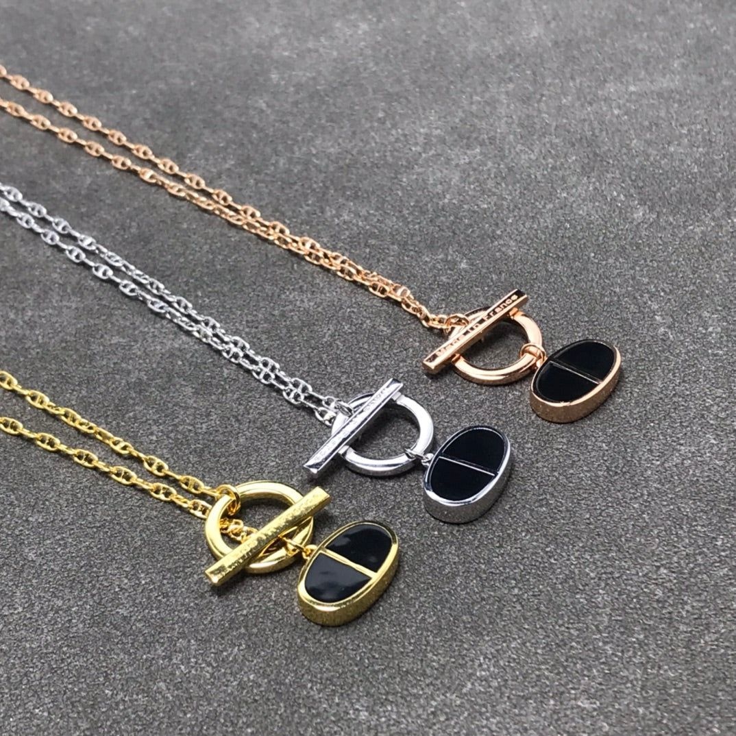 [Vicky]CHAINE VERSO BLACK CERAMIC  NECKLACE