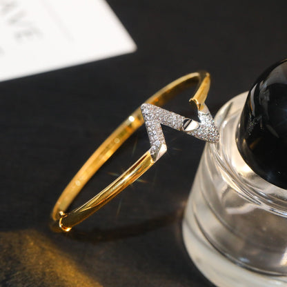 [Vicky]VOLTE UPSITE DOWN GOLD DIAMOND BRACELET