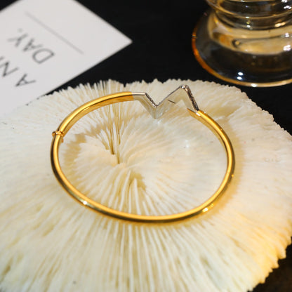 [Vicky]VOLTE UPSITE DOWN GOLD DIAMOND BRACELET