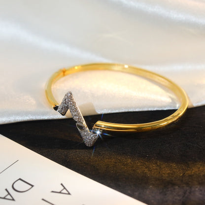 [Vicky]VOLTE UPSITE DOWN GOLD DIAMOND BRACELET