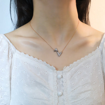 [Vicky]VOLT SILVER DIAMOND PEDANT NECKLACE