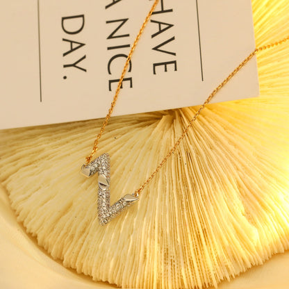 [Vicky]VOLT SILVER DIAMOND PEDANT NECKLACE