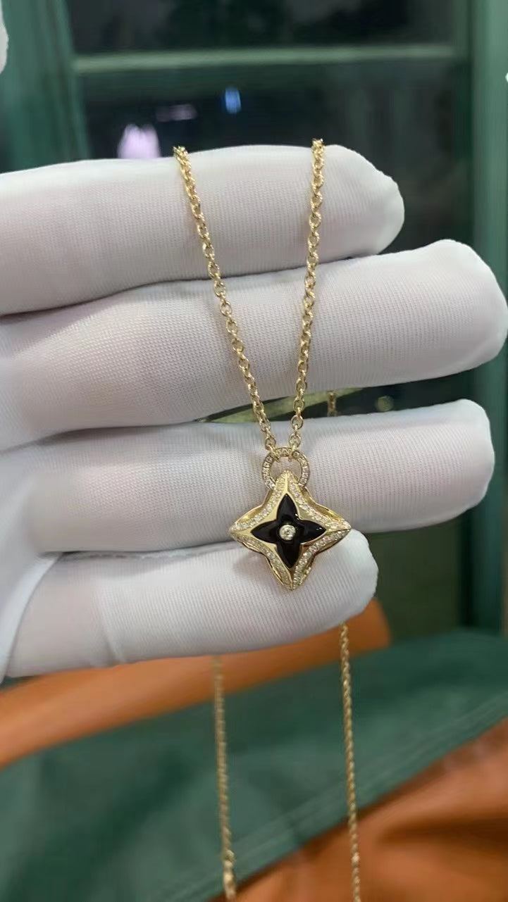 [Vicky]STAR PEDANT PINK GOLD DIAMOND NECKLACE
