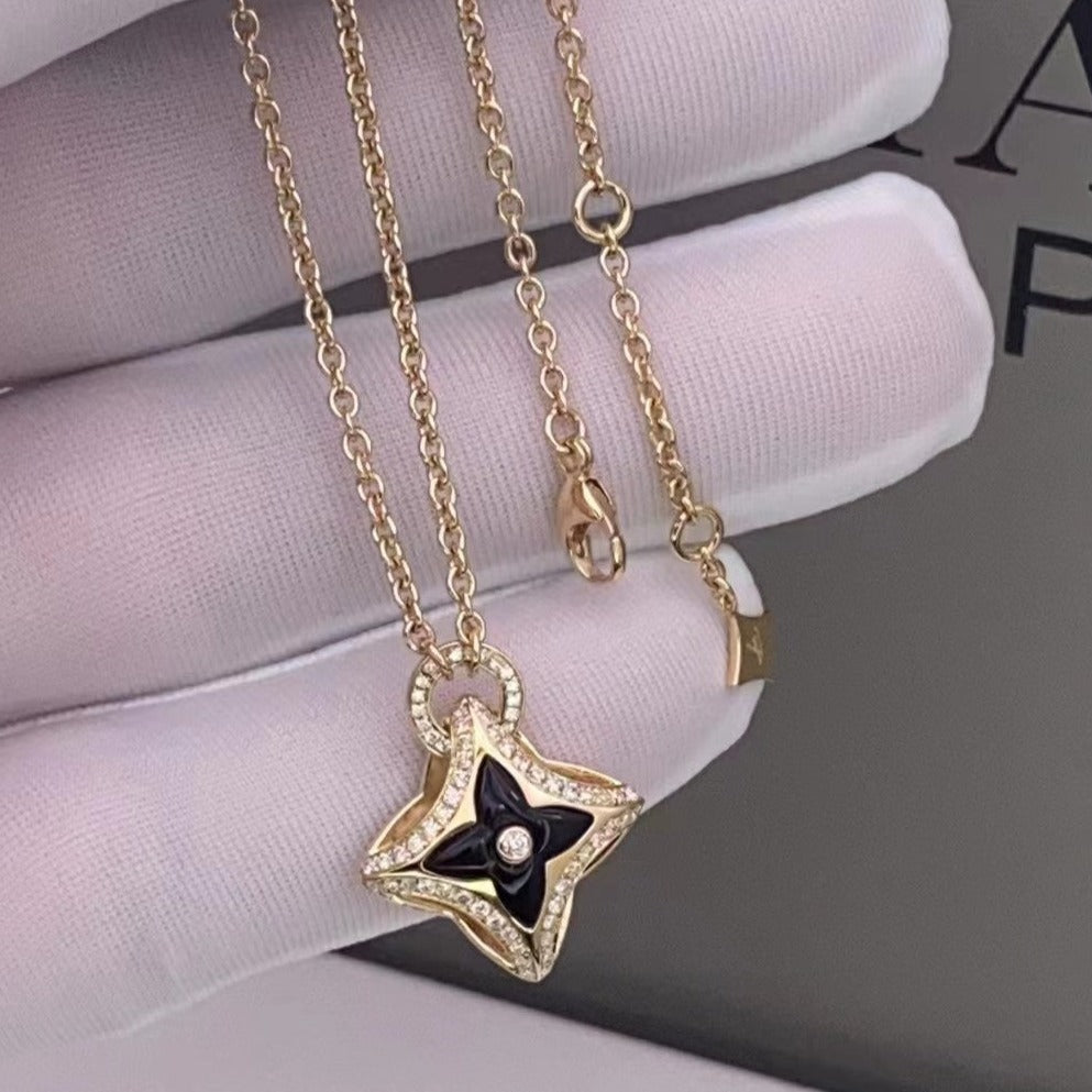 [Vicky]STAR PEDANT PINK GOLD DIAMOND NECKLACE