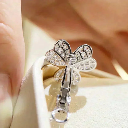 [Vicky]CLOVER COMOS DIAMOND EARRINGS SILVER