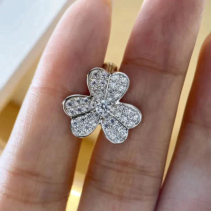 [Vicky]CLOVER COMOS DIAMOND EARRINGS SILVER