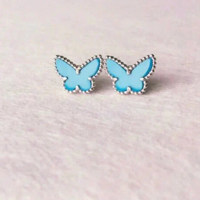 [Vicky]BUTTERFLY TURQUOISE EARRINGS SILVER